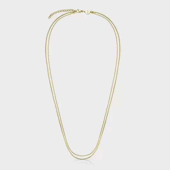 CLUSE Essentielle Double Chain Necklace, Gold Colour