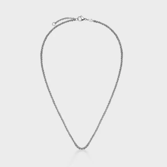 CLUSE Essentielle Double Link Chain Necklace, Silver Colour