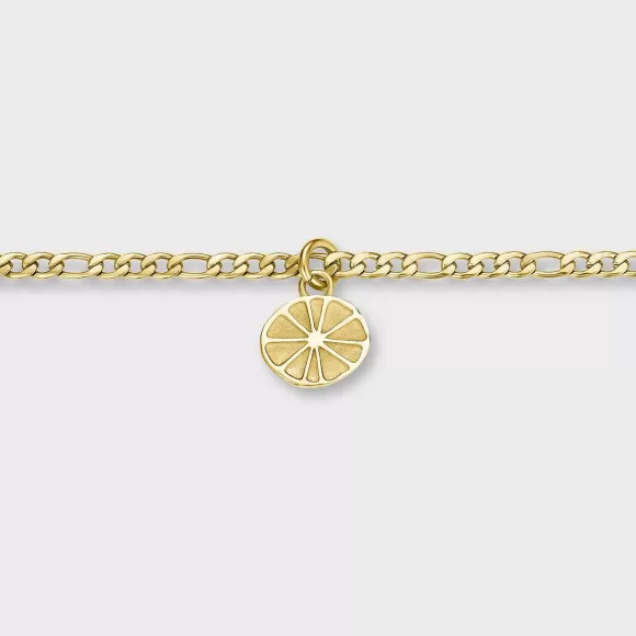 CLUSE Essentielle Figaro Chain Citrus Charm Necklace, Gold Colour