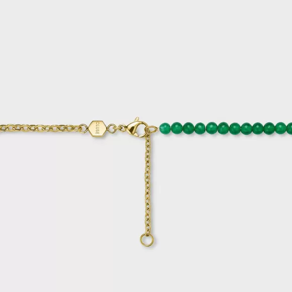 CLUSE Essentielle Green Beads Watermelon Charm Necklace, Gold Colour