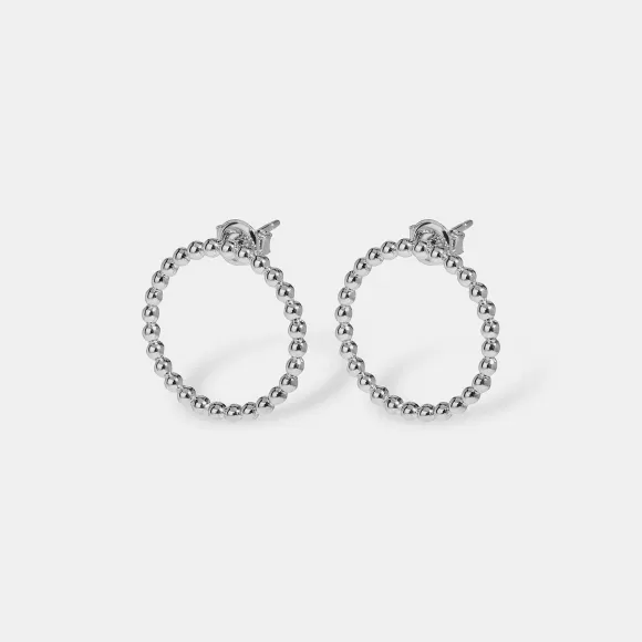 CLUSE Essentielle Silver Open Circle Embellished Stud Earrings