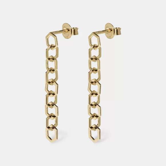 CLUSE Essentielle Stud Earrings Open Hexagons Gold Plated