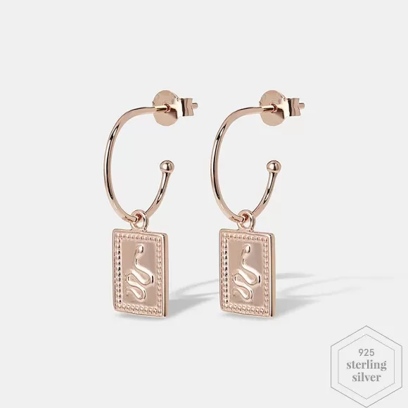 CLUSE Force Tropicale Hoop Earrings Pendant Rose Gold Colour