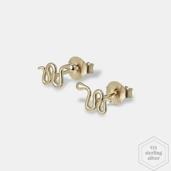 CLUSE Force Tropicale Stud Earrings Snake Gold Plated