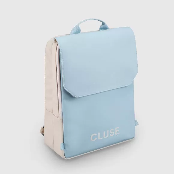 CLUSE Le R Versible Backpack, Beige Light Blue, Silver Colour