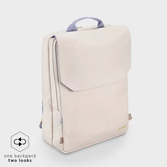 CLUSE Le R Versible Backpack, Beige Lilac, Gold Colour