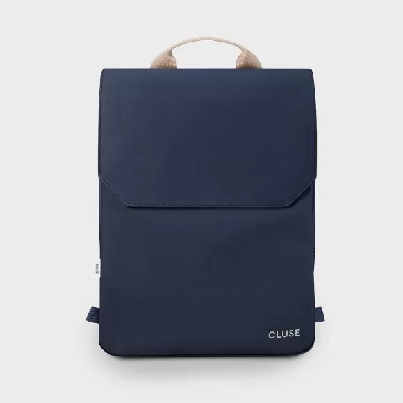 CLUSE Le R Versible Backpack, Dark Blue Caramel, Silver Colour