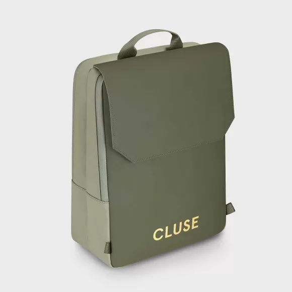 CLUSE Le R Versible Backpack, Light Green Olive, Gold Colour