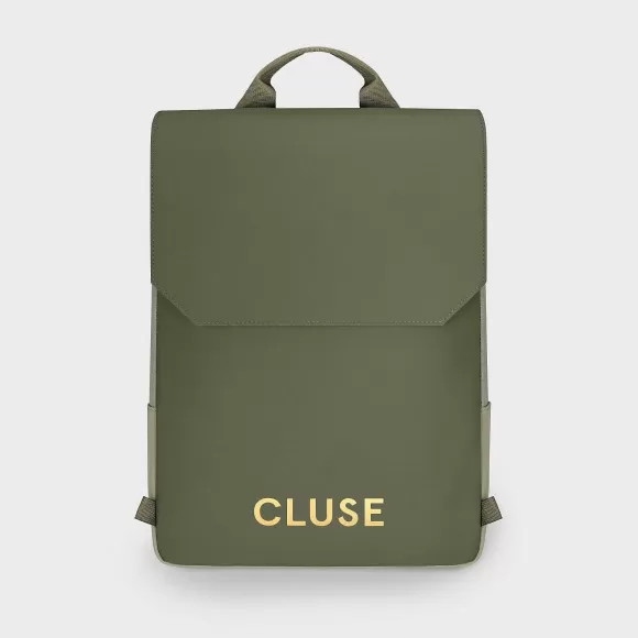 CLUSE Le R Versible Backpack, Light Green Olive, Gold Colour