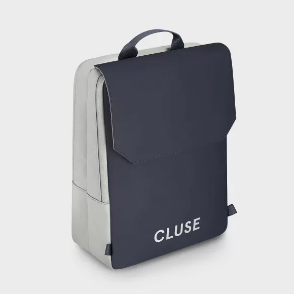 CLUSE Le R Versible Backpack, Light Grey Navy, Silver Colour