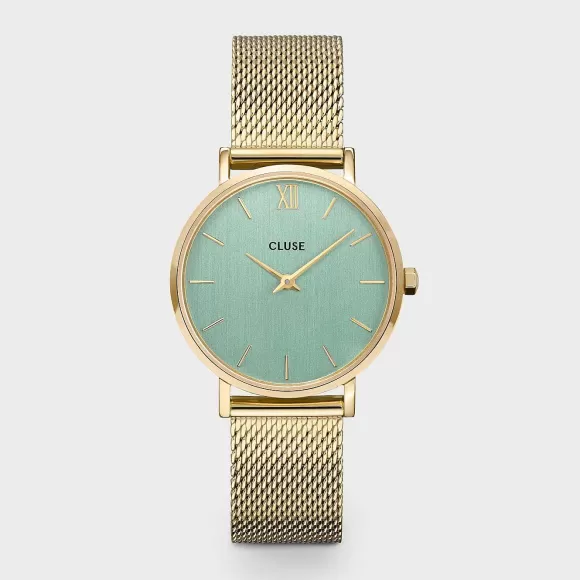 CLUSE Minuit Mesh Green, Gold Colour